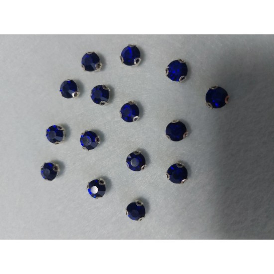 Стразы пришивные SS40 "Круг" синий, цена за 10 шт